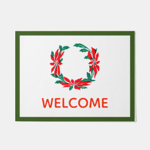 Felpudo Mata de bienvenida de Poinsettia
