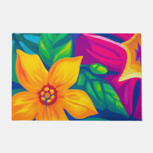Felpudo Mata de puerta de arte tropical
