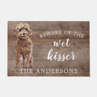 Felpudo Mata de puerta personalizada de perro Cockapoo mar