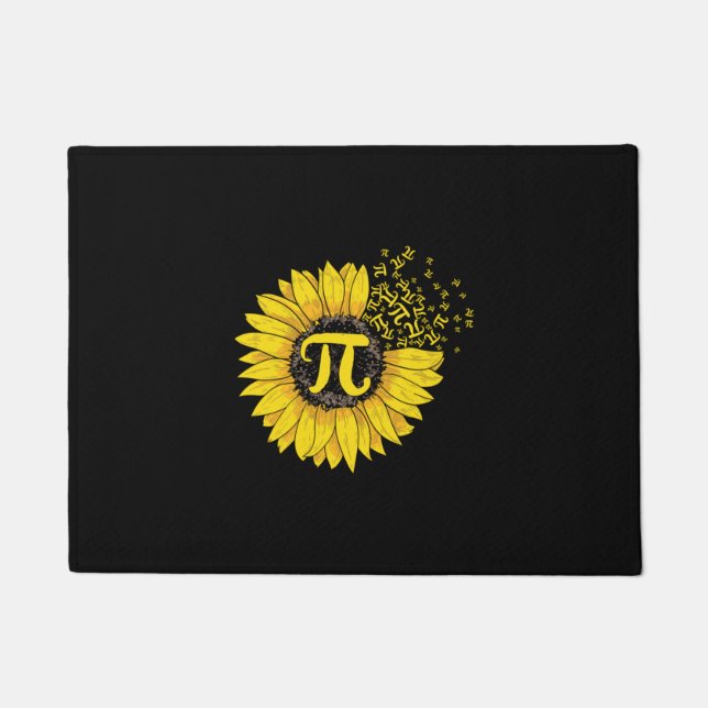 Felpudo Math Teacher Pi Number Sunflower (Anverso)