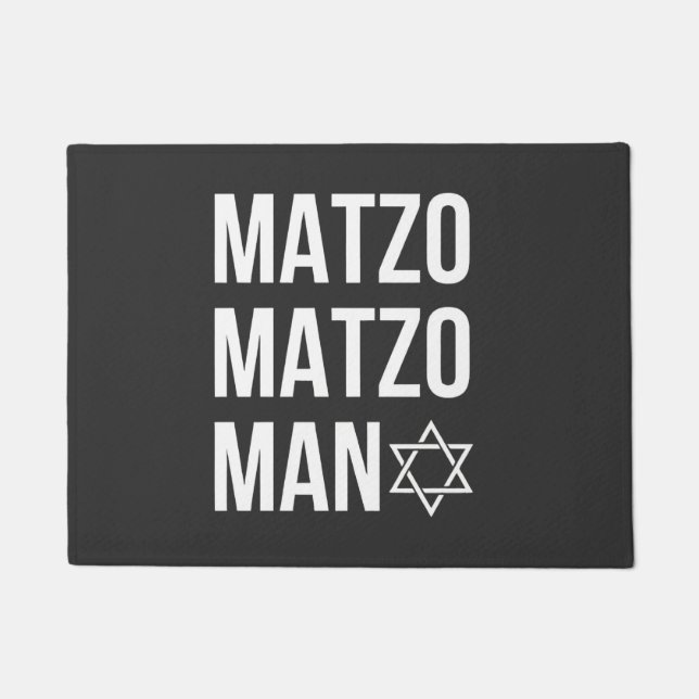 Felpudo Matzo Matzo Man Hanukkah judío (Anverso)