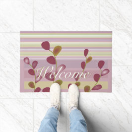 Felpudo Mauve Rosa Y Verde Claro