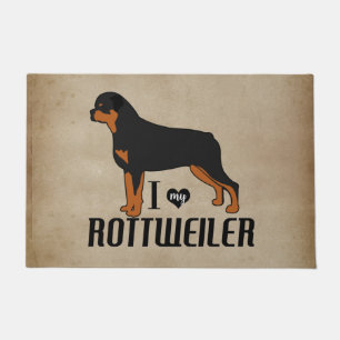 Felpudo Me encanta mi Rústica de Perro Rottweiler