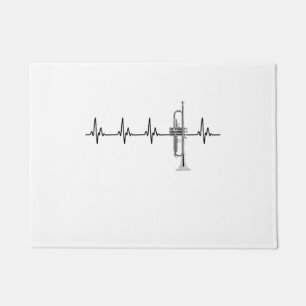 Felpudo Me encanta Trumpet EKG Heartbeat Line