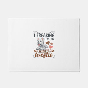 Felpudo Me encantan los corazones y patas de perro Westie_