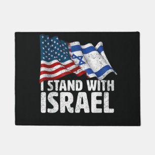 Felpudo Me mantengo con Israel USA bandera americana