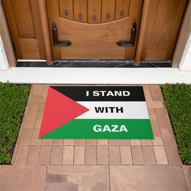 Felpudo Me quedo con el texto de la bandera de Palestina d (Exterior)