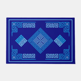 Felpudo Meander griego - Llave griega - tonos azules