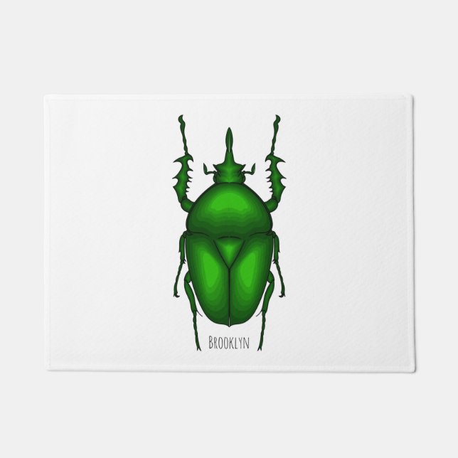 Felpudo Mecynorhina torquata personalizado ilustracion (Anverso)