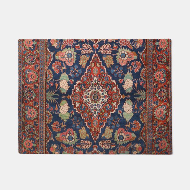 Felpudo Medallero rojo Persia Kashan  (Anverso)