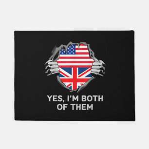 Felpudo Media estadounidense mitad británica bandera de In