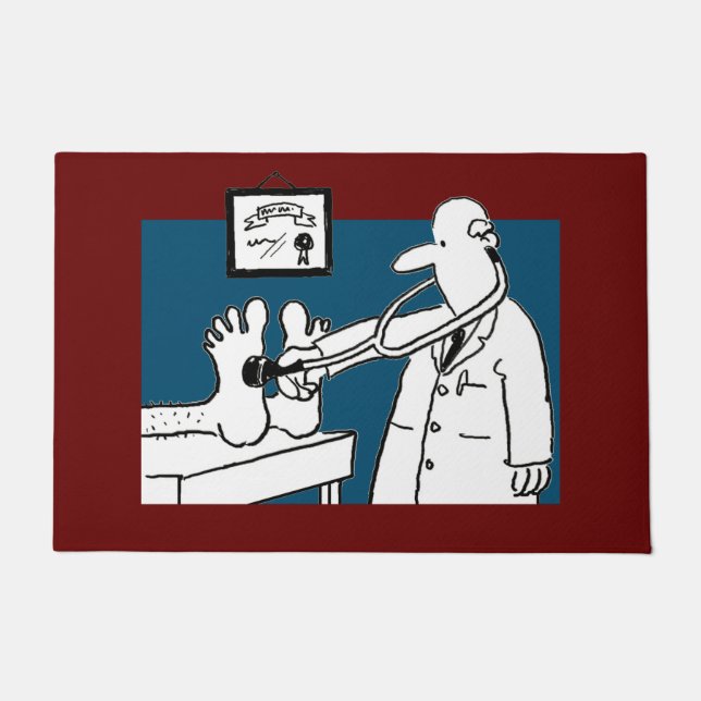 Felpudo Médico gracioso con su estetioscopio (Anverso)