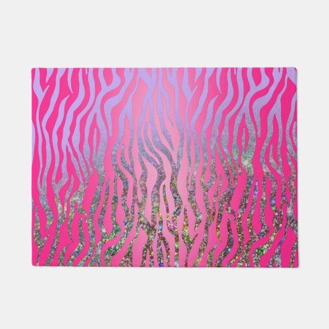 Felpudo Medio Brillo Impresión Tigre Rosa (Anverso)