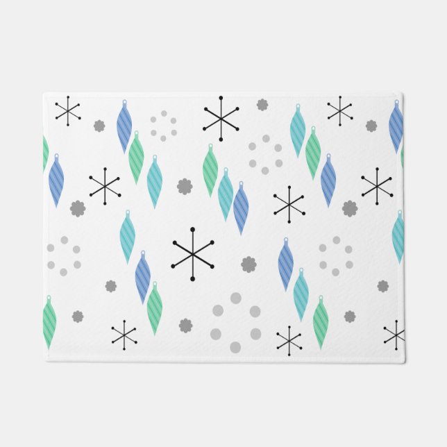 Felpudo Medio Siglo Verde Invierno Moderno (Anverso)