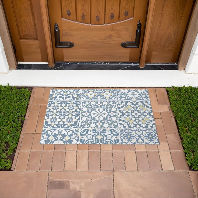 Felpudo Mediterranean Tiles, Moroccan, Majolica, Azulejo (Exterior)