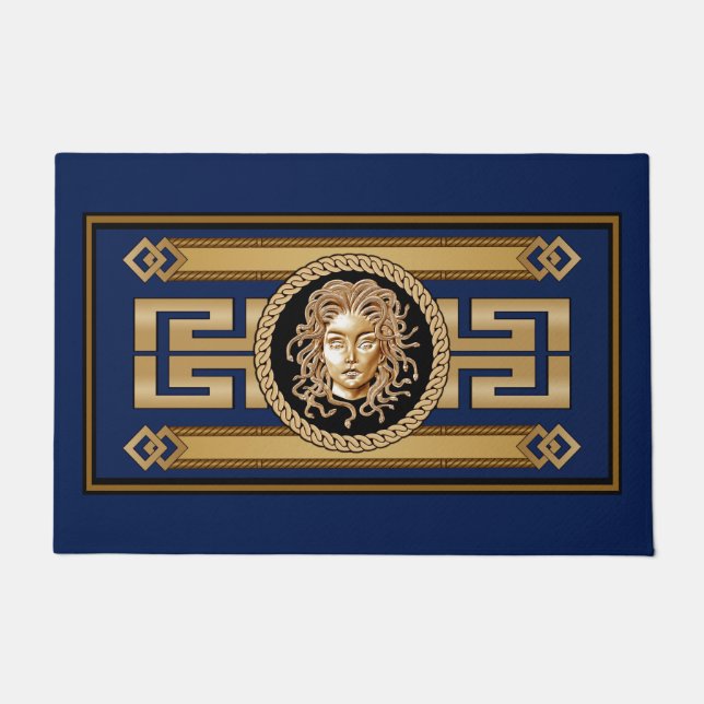 Felpudo Medusa Head Gold Doormat de lujo (Anverso)