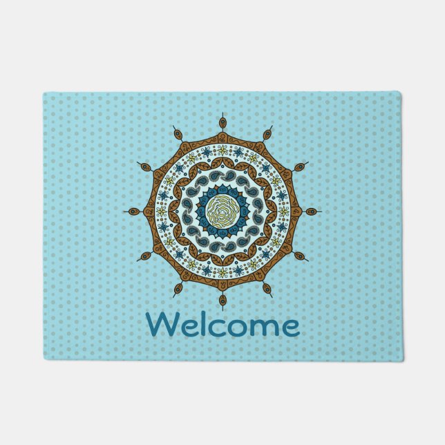 Felpudo Mehndi Fantasy Copper Doormat (Anverso)