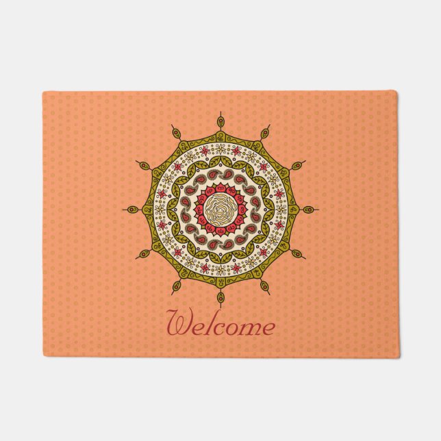Felpudo Mehndi Fantasy Gold Doormat (Anverso)