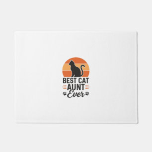 Felpudo Mejor diseño de camiseta de gato con puesta de sol