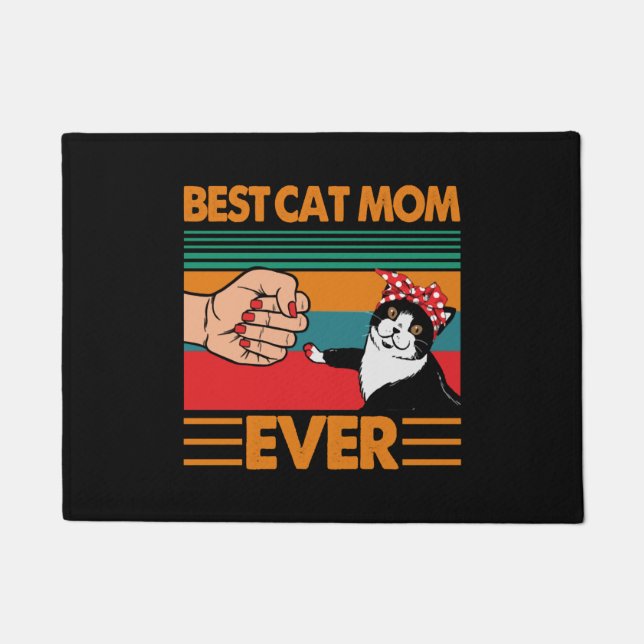 Felpudo Mejor Madre Gata Nunca Bandana (Anverso)
