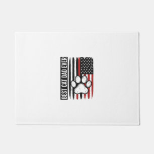 Felpudo Mejor papá gato de todos Patriótico diseño de band