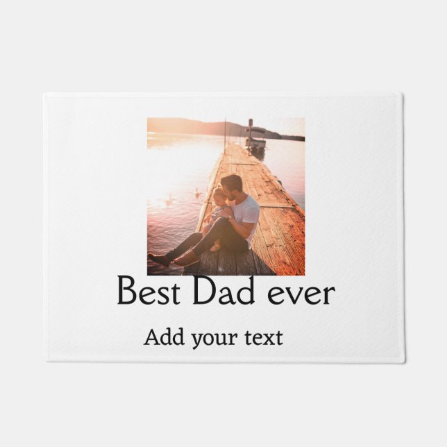 Felpudo Mejor papá jamás agregar nombre imagen padres día  (Anverso)