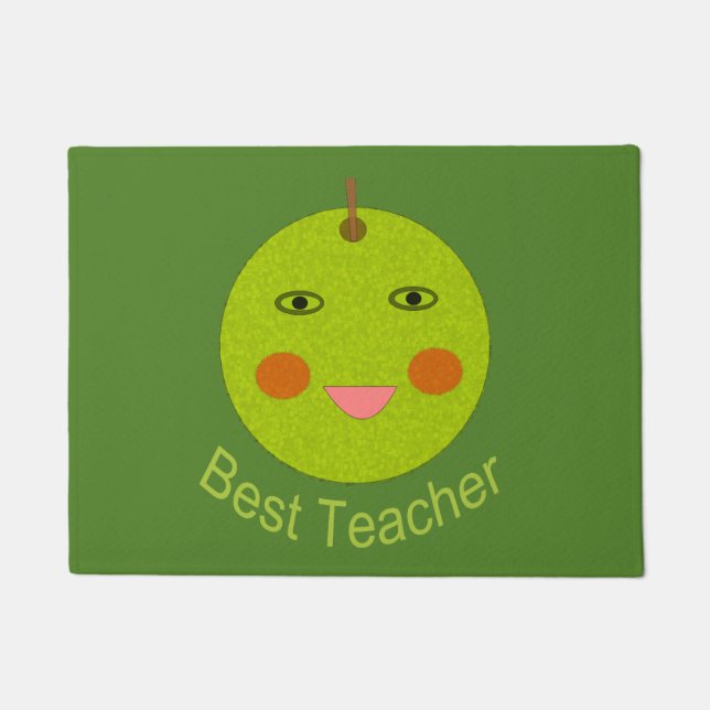 Felpudo Mejor profesor feliz Apple (Anverso)