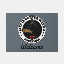 Felpudo Mejor Vida Personalizada Doberman