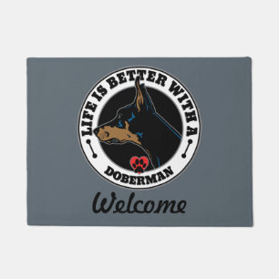 Felpudo Mejor Vida Personalizada Doberman