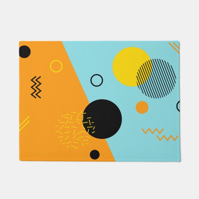 Felpudo Memphis, hipster, arte de ilustracion moderno y fr (Anverso)