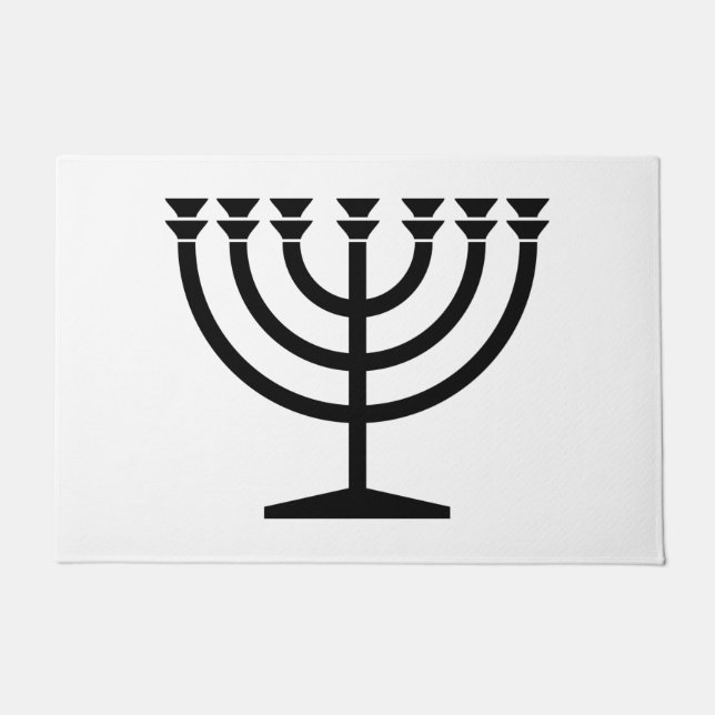 Felpudo Menorah judía (símbolo del judaísmo) (Anverso)