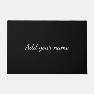 Felpudo Mensaje de texto de nombre de agregado sólido negr