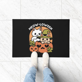 Felpudo Meow-Loween - Diseño festivo de gatos de Halloween