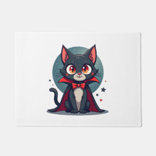 Felpudo Meowcula Gato Divertido Vampiro Drácula Halloween