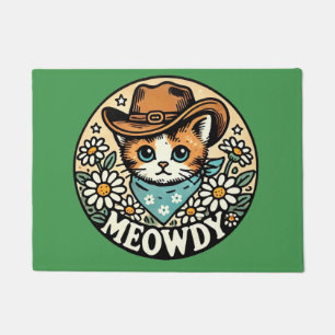 Felpudo Meowdy Cowboy Kitty Cat