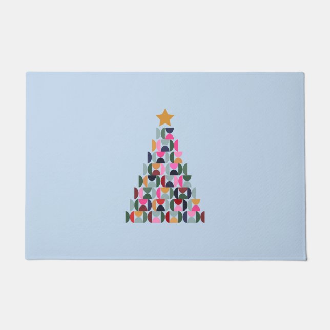 Felpudo Mercado invernal 10 coloridos árboles navideños (Anverso)