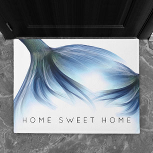 Felpudo Mermaid Glam Tail   Dusty Ice Blue Home Sweet Home