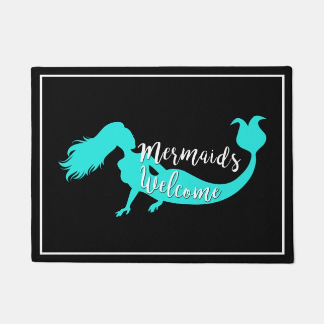 Felpudo Mermaids Bienvenida Nautical (Anverso)
