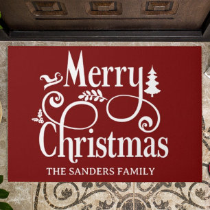 Felpudo Merry Christmas Family Cute Christmas