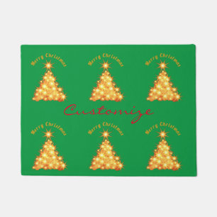 Felpudo Merry Christmas Golden Tree Thunder_Cove