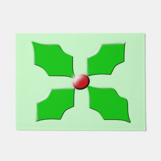 Felpudo Merry Christmas Holly Door Mat (Anverso)