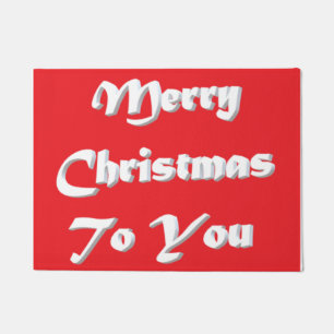 FELPUDO MERRY CHRISTMAS IDEA DE REGALO TEXTO VERDE ROJO
