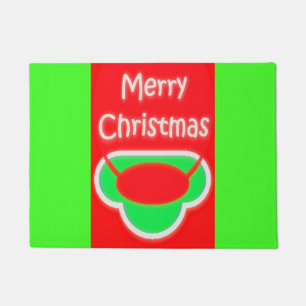 FELPUDO MERRY CHRISTMAS IDEA DE REGALO TEXTO VERDE ROJO