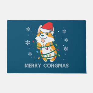 Felpudo Merry Corgmas Xmas Pajamas Corgi Navidades Nerdy