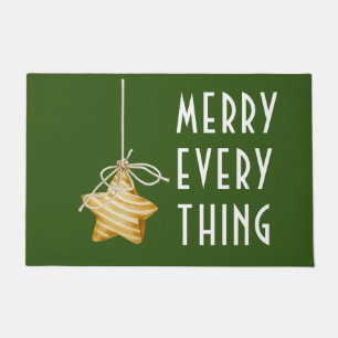 Felpudo Merry Everything Star Ornament Navidades Green