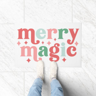 Felpudo Merry Magic - Tipografía de vacaciones coloridas