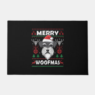 Felpudo Merry Woofmas Schnauzer Navidades Perro Lover Paja