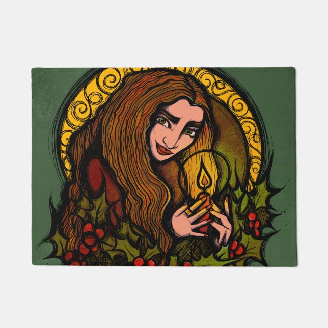 Felpudo Merry Yule Witch (Anverso)