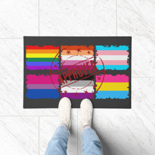 Felpudo Mes del orgullo LGBTQ tira banderas