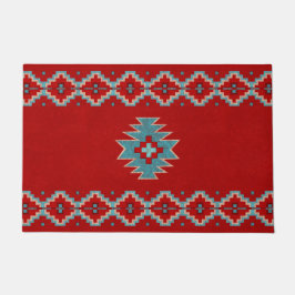 Felpudo Mesetas del Suroeste Rojo y Turquesa Personalizado